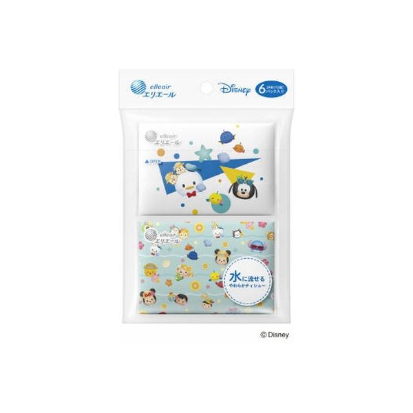 大王製紙 エリエール ディズニーデザイン流せるポケット12組（キッズ） 4902011824704 1パック(6個入)（直送品）