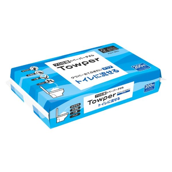 日本製紙クレシア タウパー おてふきれい アクア 4902092779306 1個(200枚)（直送品）