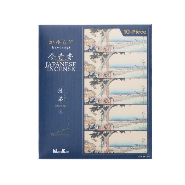 日本香堂 かゆらぎ　今昔香　緑茶 4902125384859 1パック(10個入)（直送品）