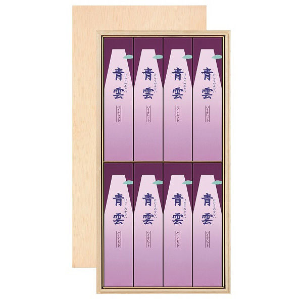 日本香堂 青雲バイオレット 木箱進物 サック8入 包装品 4902125669130 1個（直送品）