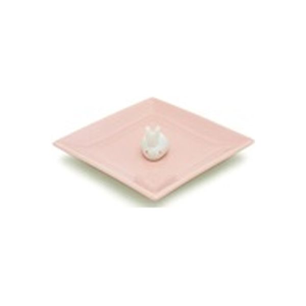 日本香堂 陶器香皿＆ウサギ香立（ピンク） 4902125975248 1個（直送品）