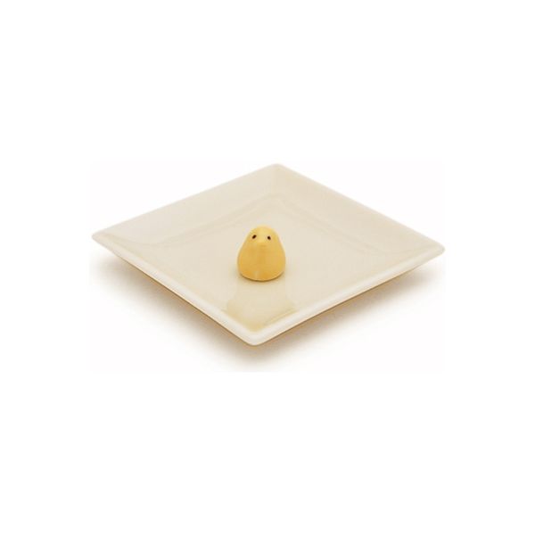 日本香堂 陶器香皿＆ヒヨコ香立（アイボリー） 4902125975293 1個（直送品）