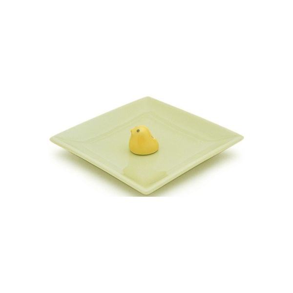 日本香堂 陶器香皿＆ヒヨコ香立（ミントグリーン） 4902125975286 1個（直送品）