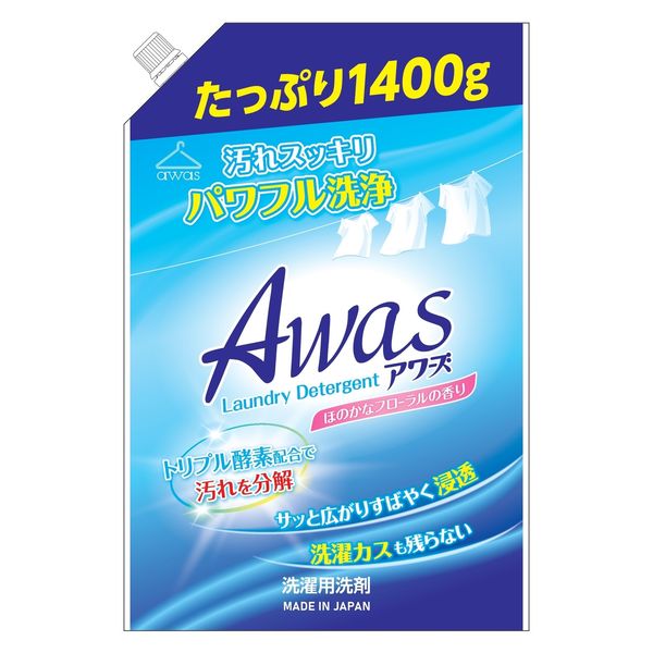 ロケット石鹸 AWAS液体洗剤詰替用 4903367093936 1個(1400G)（直送品）