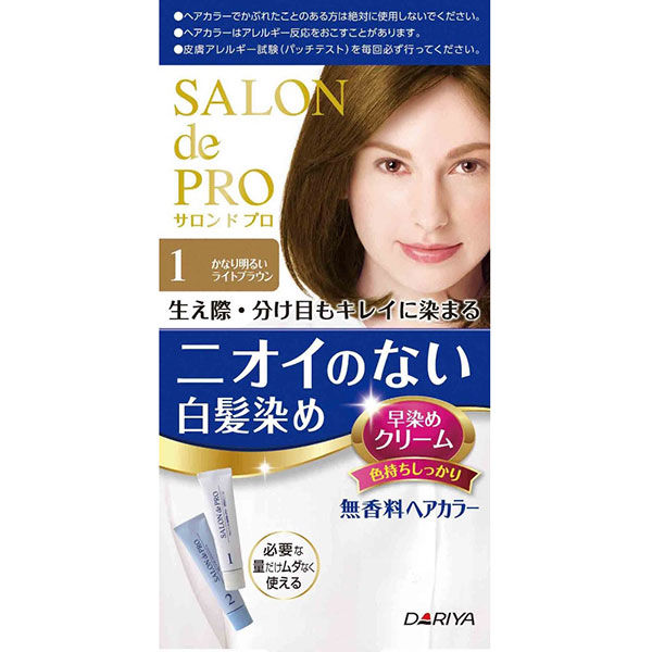 ダリヤ サロンドプロ　無香料ヘアカラー早染めクリーム（白髪用）　１　かなり明るいライト 4904651178674 1個（直送品）