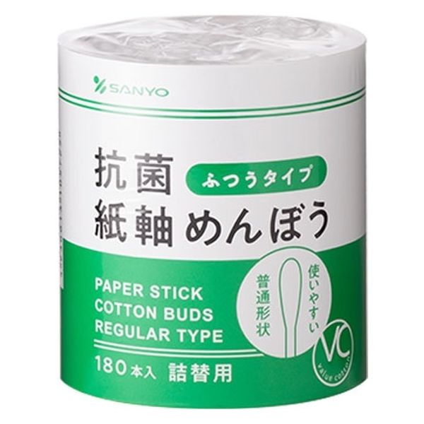 山洋 VC20抗菌紙軸めんぼう180本（詰替） 4936613105725 1個(180本)（直送品）