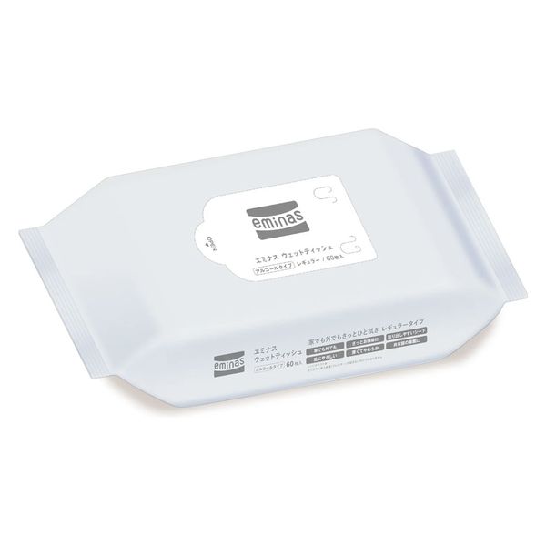丸住製紙 エミナスウェットティッシュプレーンアルコール60枚 4948258007265 1個(60枚)（直送品）