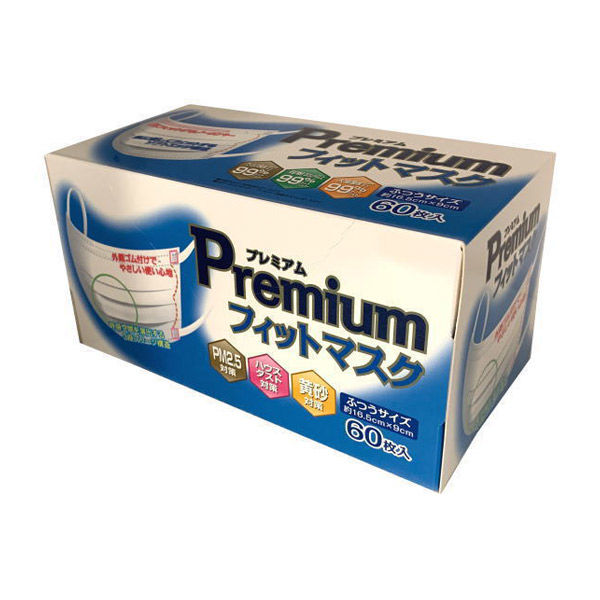 昭和紙工 昭和JELプレミアムフィットマスクふつうサイズ 4957434010029 1個(60枚)（直送品）