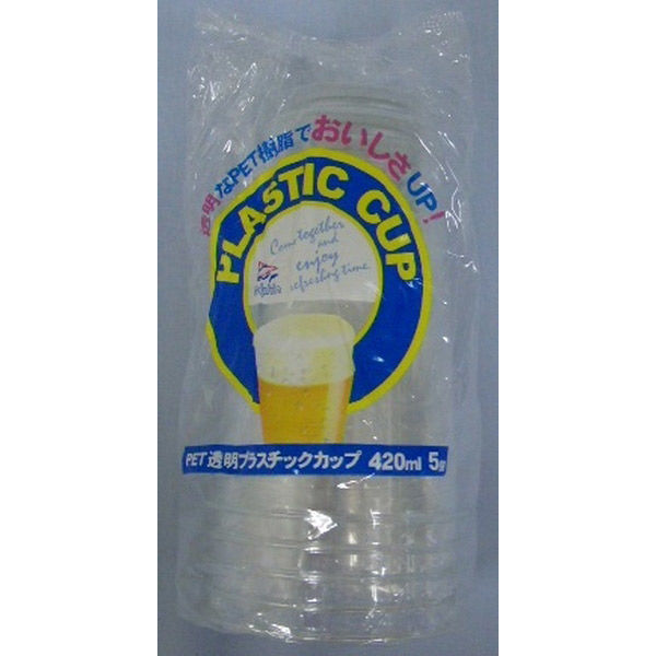 日本デキシー ドルフィン 透明プラカップ420ML5個 4975810180029 1個（直送品）