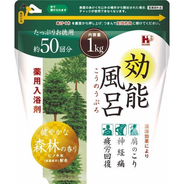 ヘルス 薬用入浴剤 効能風呂 森林 4976552039699 1個(1KG)（直送品）