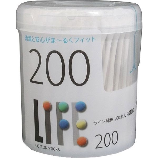 平和メディク ライフ綿棒ケース入ホワイト 4976558000495 1個(200本)（直送品）