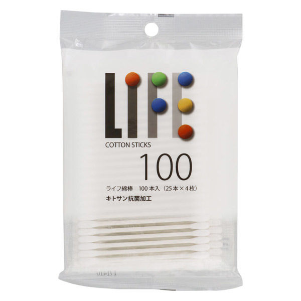 平和メディク ライフ綿棒　袋入り 4976558000563 1個(100本)（直送品）