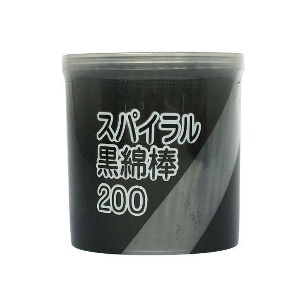 平和メディク スパイラル黒綿棒ケース 4976558006428 1個(200本)（直送品）