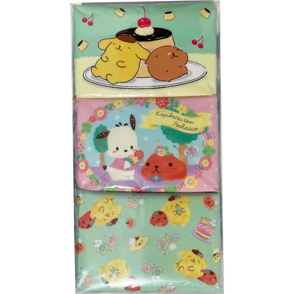 ハヤシ商事 ポケットティシュ ポチャッコ・ポムポムプリン×カピバラさん 4977033116908 1パック(9個入)（直送品）