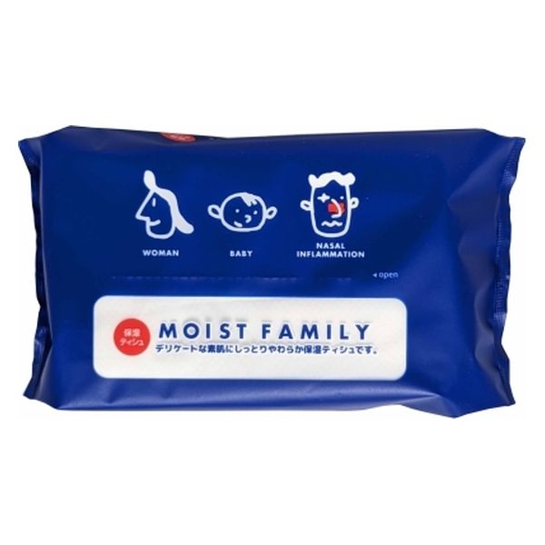 ハヤシ商事 保湿ソフトパックティシュ モイストファミリー120組 4977033211474 1パック(120組)（直送品）