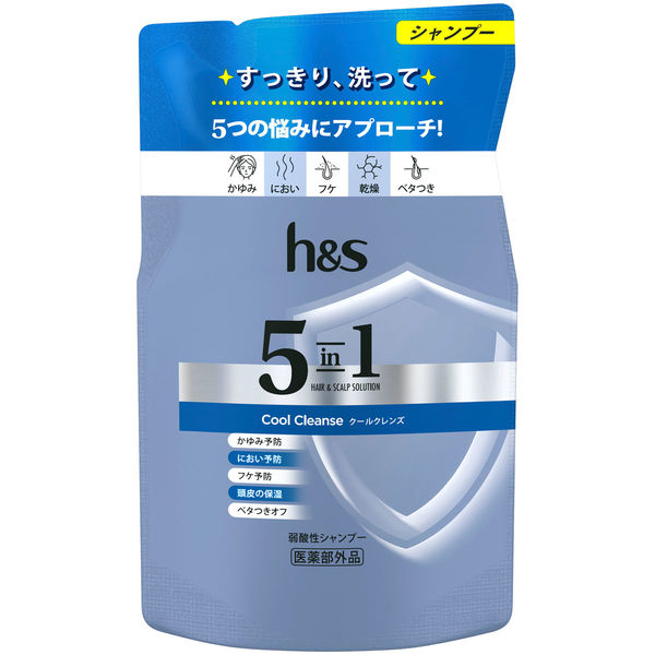 P＆G ｈ＆ｓ　５ｉｎ１　クールクレンズ　シャンプー　つめかえ 4987176243393 1個(290G)（直送品）