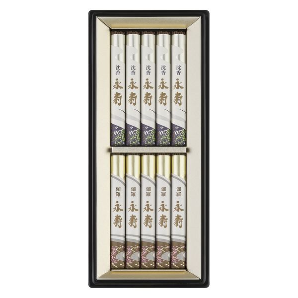 日本香堂 永寿二種香　塗箱短寸１０入 4902125220706 1個（直送品）