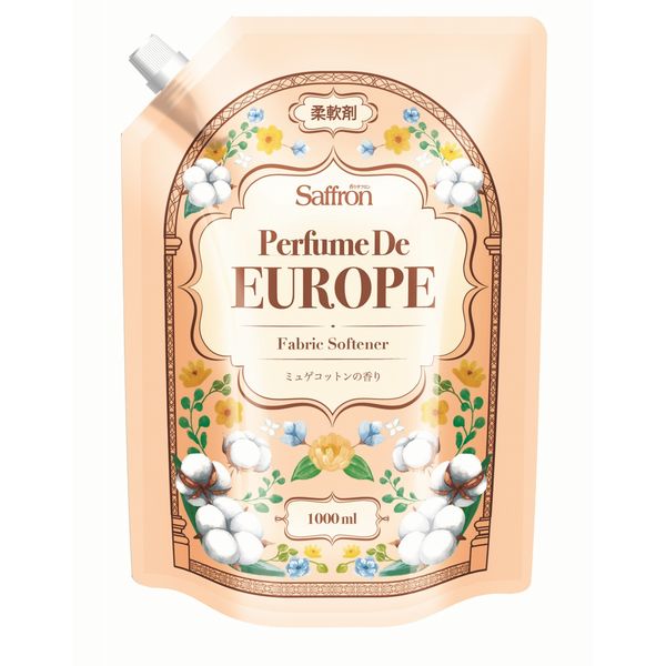 トイレタリージャパンインク 香りサフロン 柔軟剤 パフュームドヨーロッパ ミュゲコットンの香り 大容量 1000ml 1個（直送品）