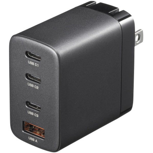 サンワサプライ  USB PD対応AC充電器（PD65W・C×3＋A×1） ACA-PD107BK（直送品）