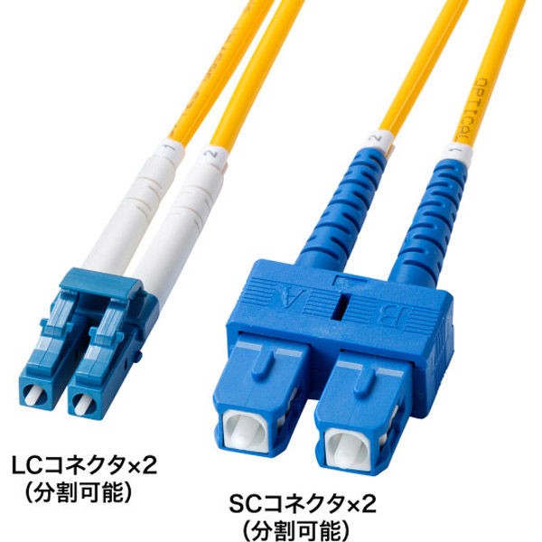変換アダプター　補強品 サンワサプライ 防水ロバスト光ファイバケーブル（シングル9μm