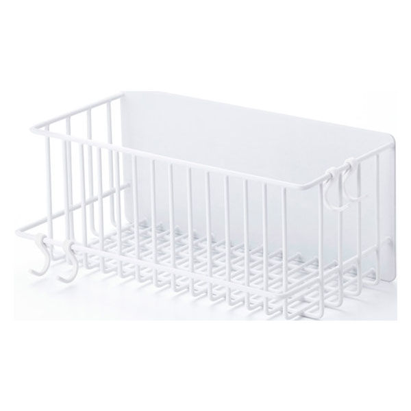 バスケット型ラック バスルーム お風呂 マグネット 収納 大容量 フック付 ホワイト KAWBSLDP02WH エレコム 1個（直送品）