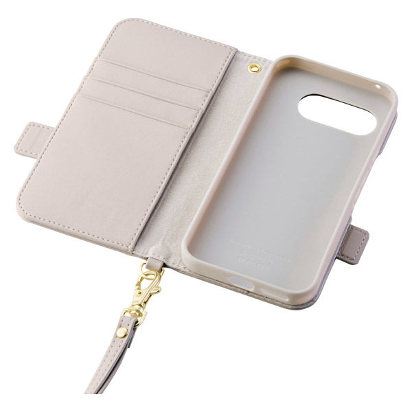 P251 ケース レザー 手帳型 ハンドストラップ付 グレージュ PM-P251PLFY4GB エレコム 1個（直送品）