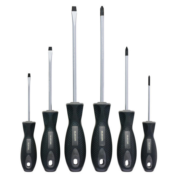 ドライバーセット 6本組 ネジ用 プラスドライバー×3 マイナスドライバー×3 TL-SDS6 エレコム 1個（直送品）