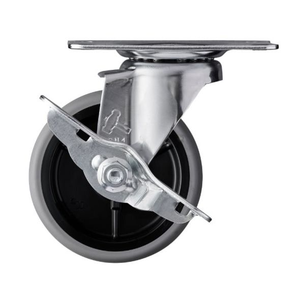 ハンマーキャスター ハンマー Eシリーズ旋回式エラストマー車輪(PPホイール)85mm ストッパー付 415E-L85 1個（直送品）