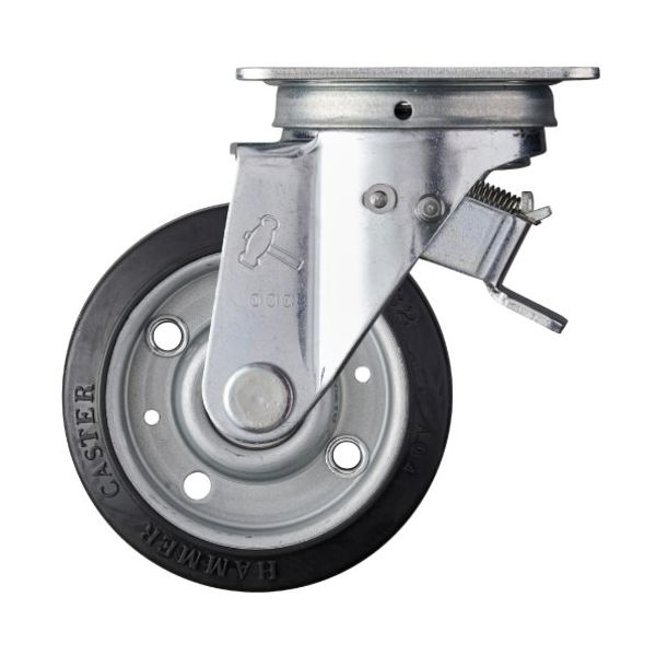 ハンマー プレート式キャスター スイッチキャスター Sシリーズ 自在 特殊ゴム車輪 100mm 420F0S-XRZ100 1個（直送品）