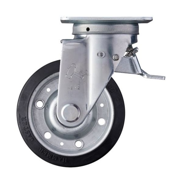 ハンマー プレート式キャスター スイッチキャスター Sシリーズ 自在 特殊ゴム車輪 125mm 420F0S-XRZ125 1個（直送品）