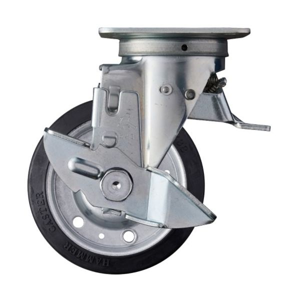 ハンマー プレート式キャスター スイッチキャスター Sシリーズ 自在SP付 特殊ゴム車輪 125mm 413F0S-XRZ125 1個（直送品）