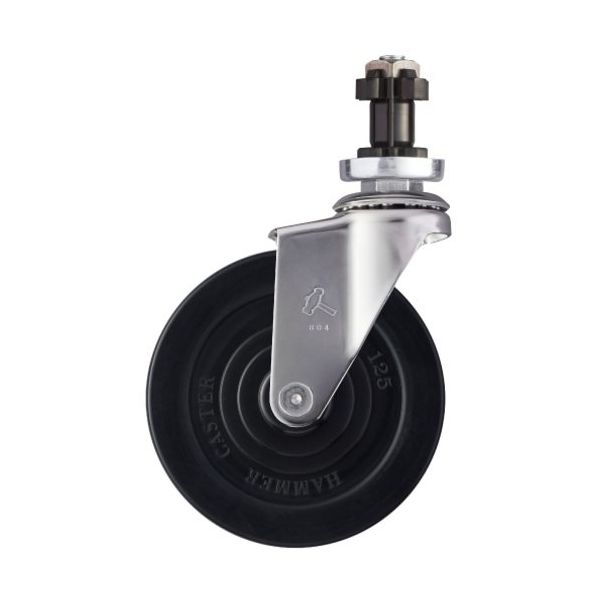 ハンマーキャスター ハンマー SUS パイプ外径38mm用差込 ゴム車 125mm 3202EN-R125 1個 336-3614（直送品）