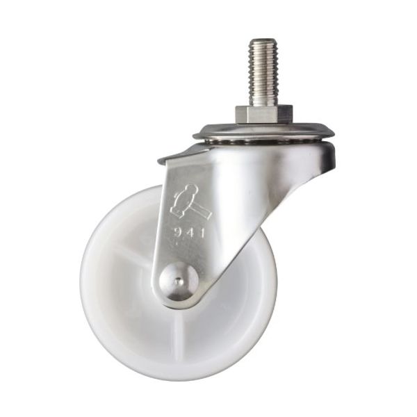 ハンマーキャスター ハンマー SUS ねじ込み W3/8 ナイロン車50mm 320A-20N50 1個 336-9974（直送品）