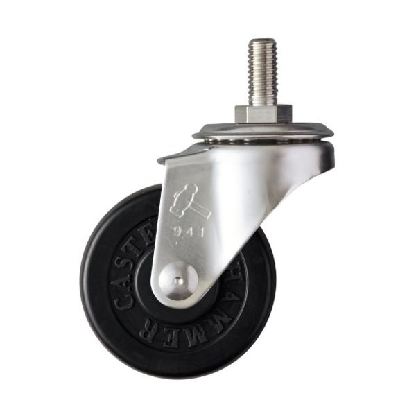 ハンマーキャスター ハンマー SUS ねじ込み W3/8 ゴム車50mm 320A-20R50 1個 336-3617（直送品）