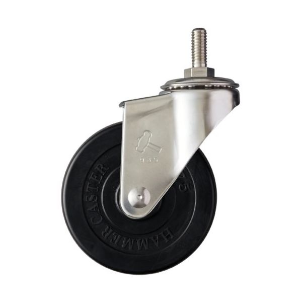 ハンマーキャスター ハンマー SUS ねじ込み W3/8 ゴム車75mm 320A-20R75 1個 336-3621（直送品）