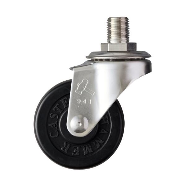 ハンマーキャスター ハンマー SUS ねじ込み M12(JIS) ゴム車50mm 320A-30R50 1個 337-1530（直送品）