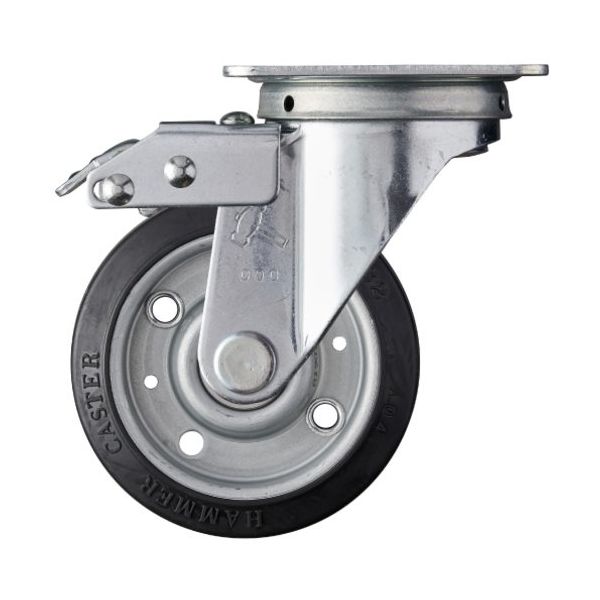 ハンマー プレート式キャスター スイッチキャスター Sシリーズ 自在 特殊ゴム車輪 100mm 420FAS-XRZ100 1個（直送品）