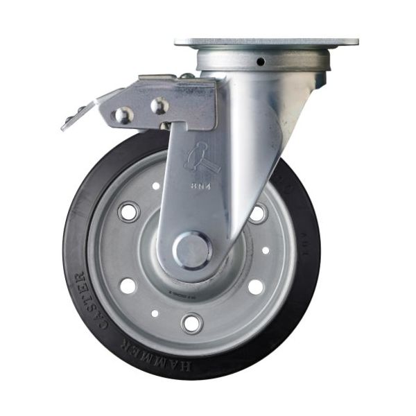 ハンマー プレート式キャスター スイッチキャスター Sシリーズ 自在 特殊ゴム車輪 150mm 420FAS-XRZ150 1個（直送品）