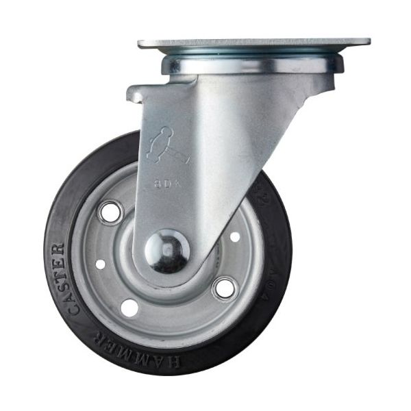 ハンマーキャスター ハンマー 特殊鋼板製 YSシリーズ 自在 特殊ゴム車輪 100mm 420YS-XRZ100 1個 377-0217（直送品）