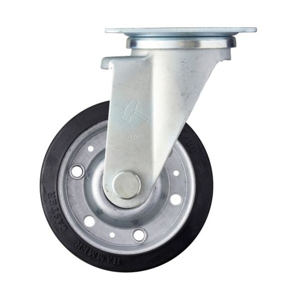 ハンマーキャスター ハンマー 特殊鋼板製 YSシリーズ 自在 特殊ゴム車輪 125mm 420YS-XRZ125 1個 376-3733（直送品）