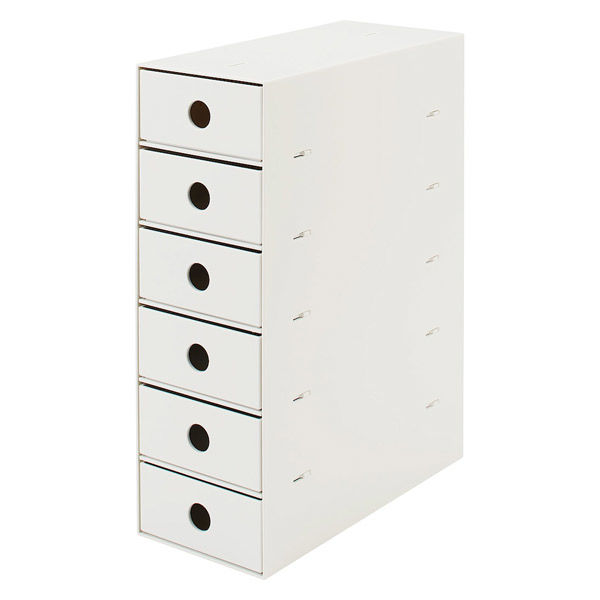 無印良品 再生ポリプロピレン入り小物収納ボックス6段 ホワイト