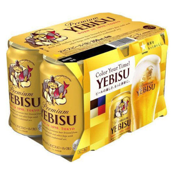 サッポロビール ヱビス 6缶パック 350x6x4 4901880879907 1