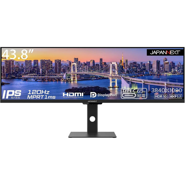 JAPANNEXT 43.8インチ IPS系パネル搭載 Dual FHD液晶モニター JN