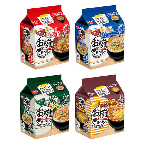 日清食品 お椀で食べるシリーズ3食P×4種セット［カップヌードル