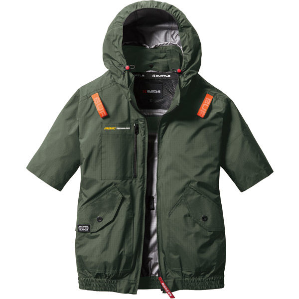 BURTLE AC2076 半袖サイドファン ミルスグリーン XXL バートル AC半袖ブルゾン ミルスグリーン XXL AC2076-14-XXL 1枚