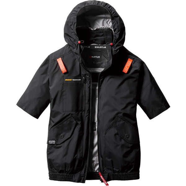 【再入荷】バートルAC2086 35.ブラックXL AC半袖ブルゾンハイバック バートル AC2086 [春夏用]エアークラフト ハイバックAC半袖