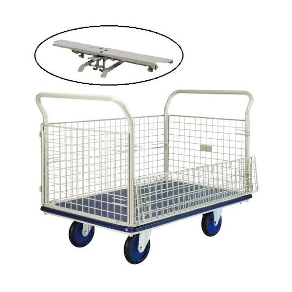 ヨドノ パレットカー 金網張 フットブレーキ付 501F-ST 1台 563-6437（直送品）