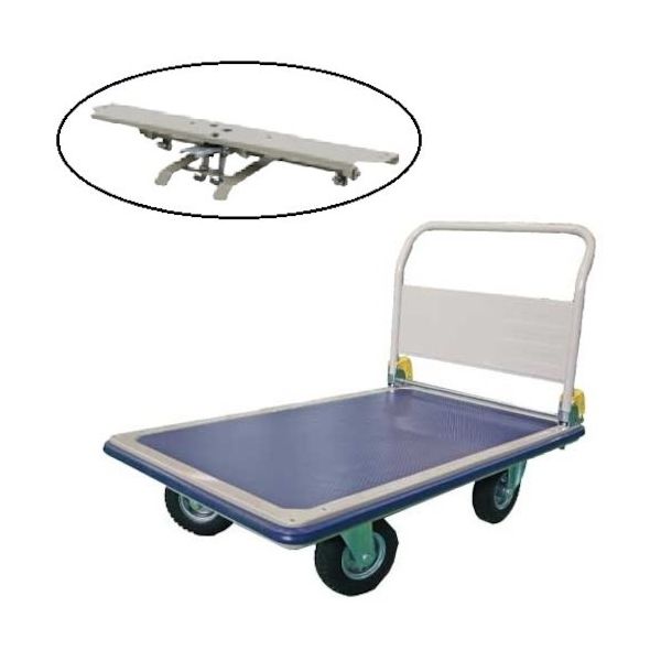 ヨドノ パレットカー 折り畳み式 空気入タイヤ付 フットブレーキ付 501A-AR-ST 1台 563-6435（直送品）