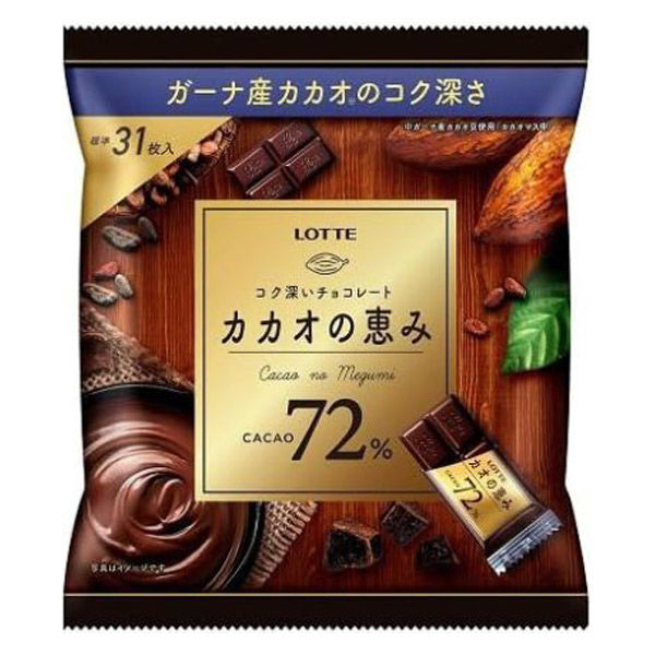 ロッテ カカオの恵み72% シェアパック 124gx18 4903333228294 1セット(18個入)（直送品）