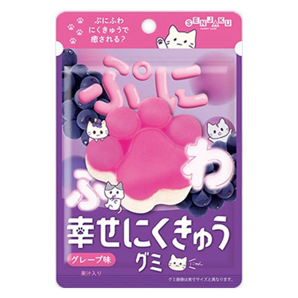 扇雀飴本舗 幸せにくきゅうグミ グレープ 30gx6 4901650228652 1